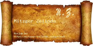 Mitzger Zelinda névjegykártya